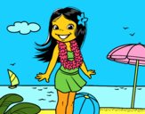 Niña en la playa