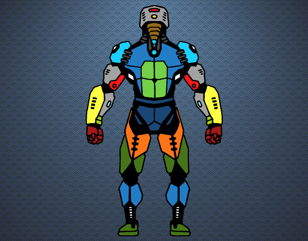 Robot luchador de espaldas