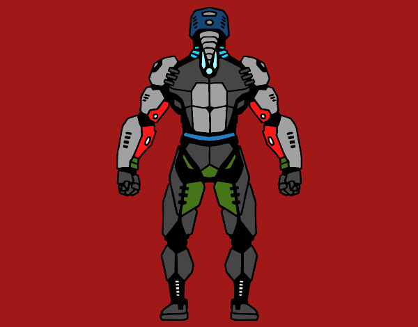 Robot luchador de espaldas