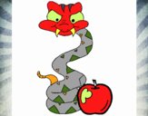 Serpiente y manzana