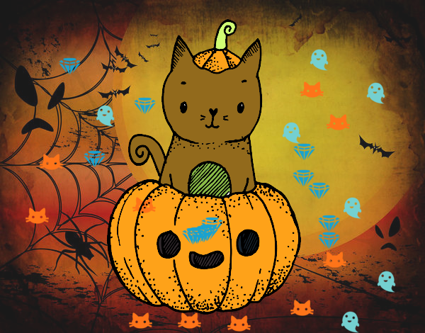 Un gatito de Halloween