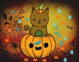 Un gatito de Halloween