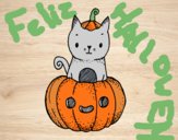 Un gatito de Halloween