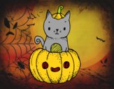 Un gatito de Halloween