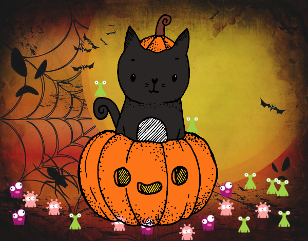 Un gatito de Halloween