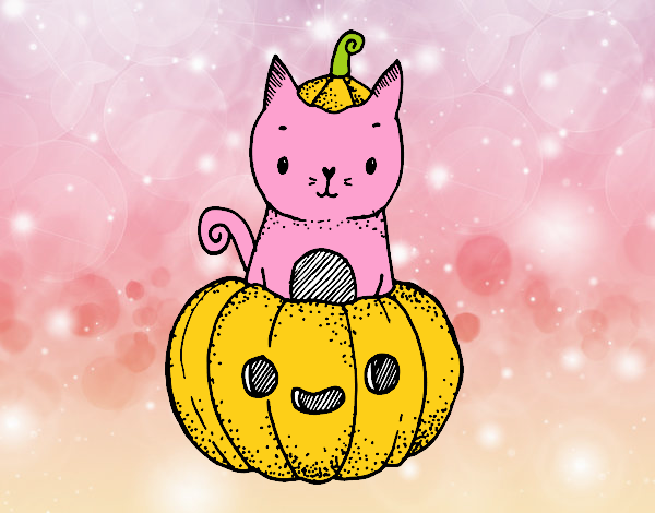 Un gatito de Halloween