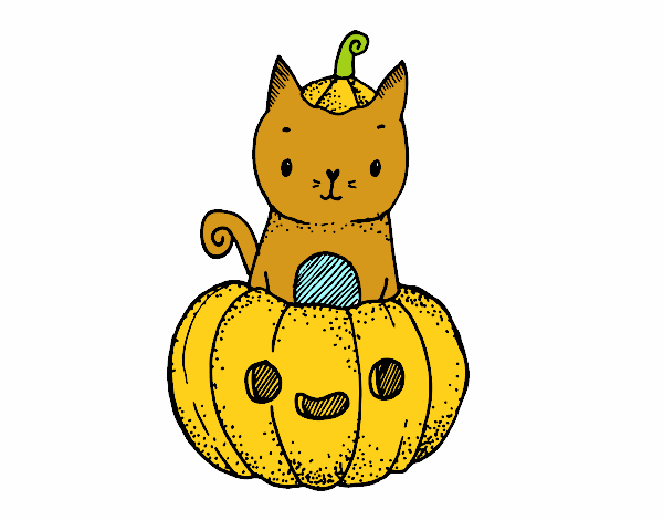 Un gatito de Halloween