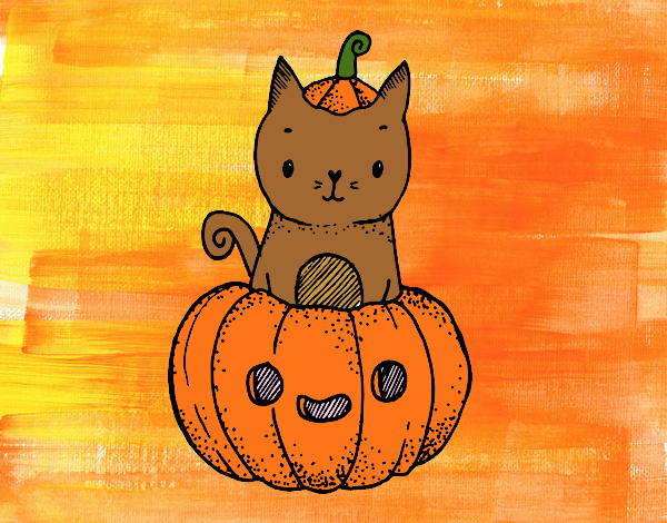 Un gatito de Halloween