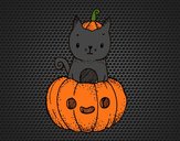 Un gatito de Halloween