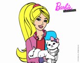 Barbie con su linda gatita