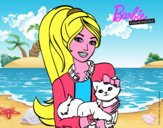 Barbie con su linda gatita