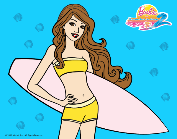 Barbie con tabla de surf