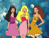 Barbie y sus amigas vestidas de fiesta