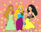 Barbie y sus amigas vestidas de fiesta