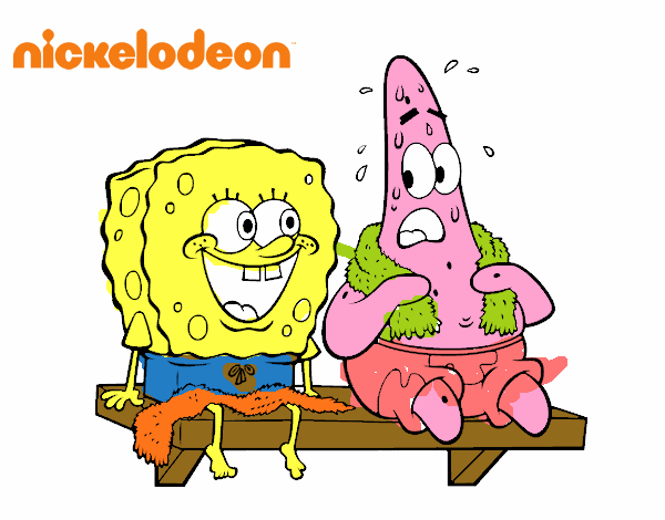 Bob Esponja y Patricio en bañador