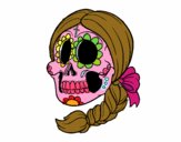 Calavera mejicana con trenza