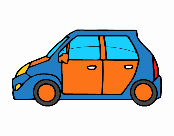 coche azul  naranja