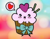 Cupcake kawaii con lazo