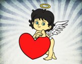 Cupido y un corazón