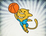 Gato jugando a baloncesto