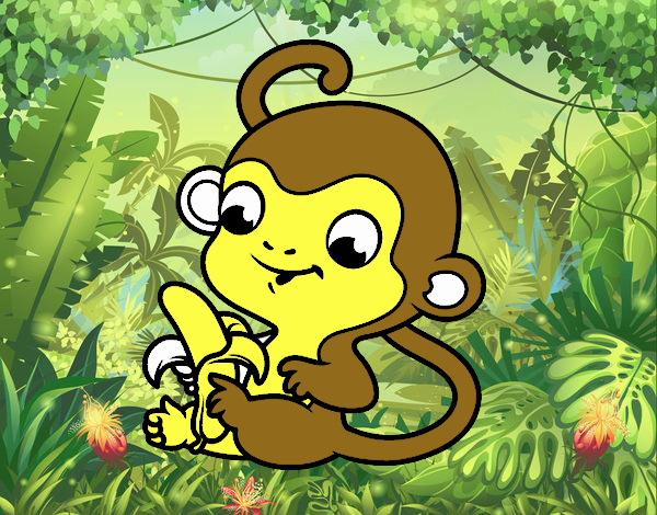 Monito con plátano