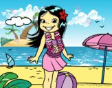 Niña en la playa