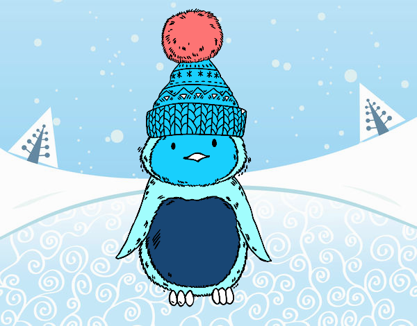 pingüino azul en invierno 