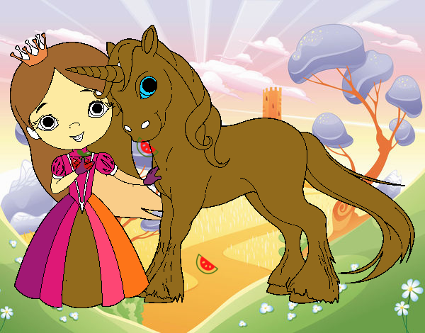 Princesa y unicornio