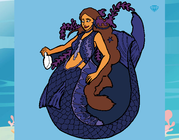 Sirena con larga melena