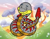 Una serpiente de cascabel