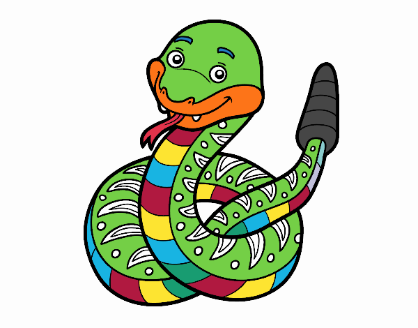 Una serpiente de cascabel