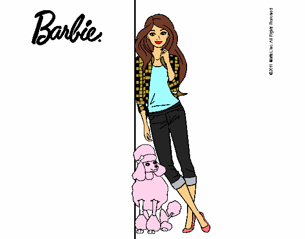 Barbie con cazadora de cuadros