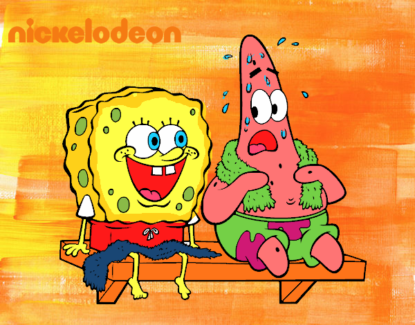 Bob Esponja y Patricio en bañador