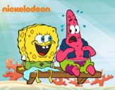 Bob Esponja y Patricio en bañador