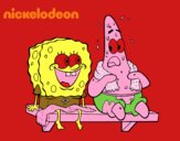 Bob Esponja y Patricio en bañador