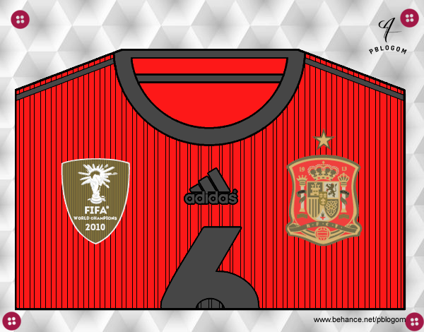 Camiseta del mundial de fútbol 2014 de España