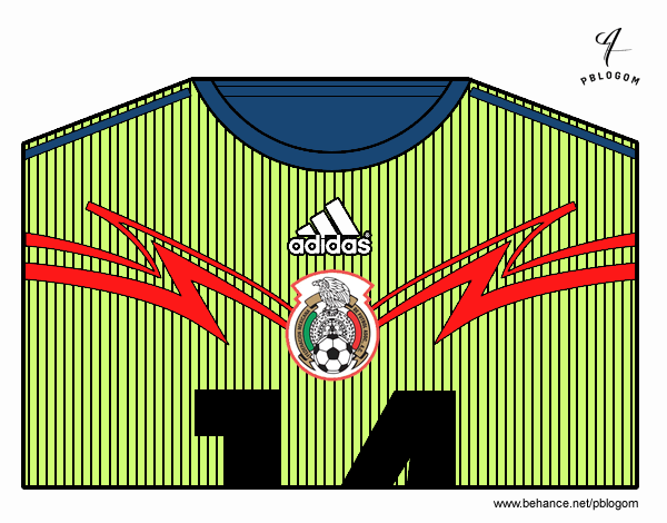 Camiseta del mundial de fútbol 2014 de México