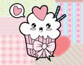 Cupcake kawaii con lazo