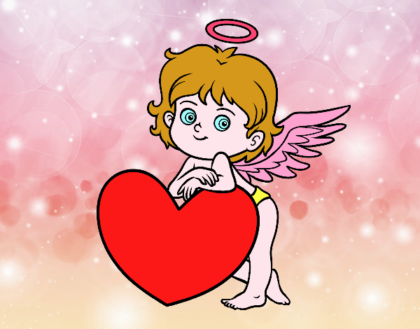 Cupido y un corazón