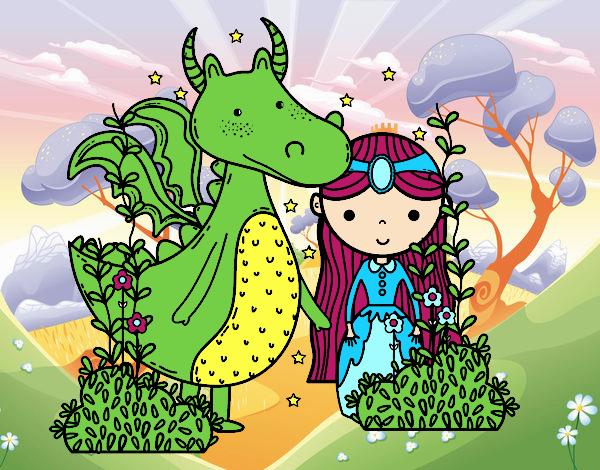 Dragón y princesa