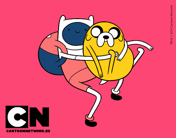 Finn y Jake abrazados