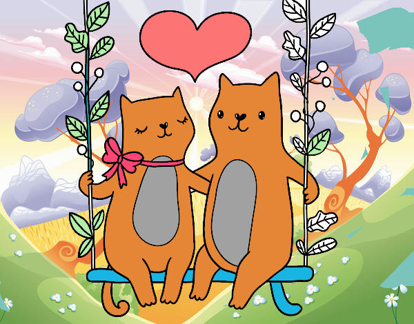 Gatitos enamorados