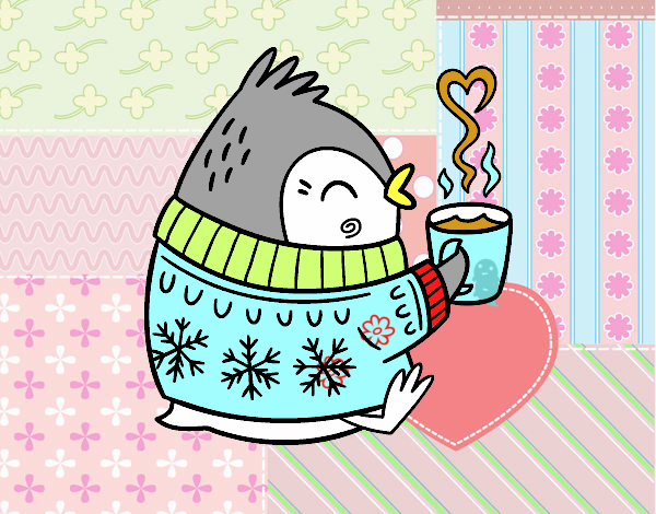 Pajarito tomando un té