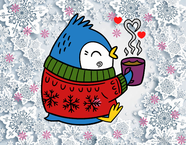 Pajarito tomando un té