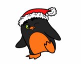 Pingüino con gorro de Navidad