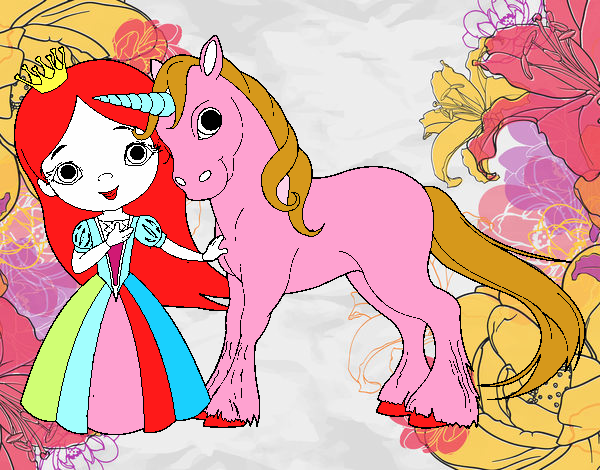 Princesa y unicornio