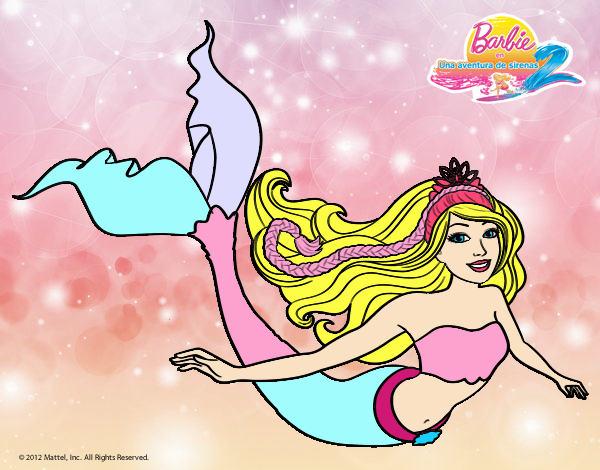 barbie sirena muy feliz oh y no olvidemos que tiene corona