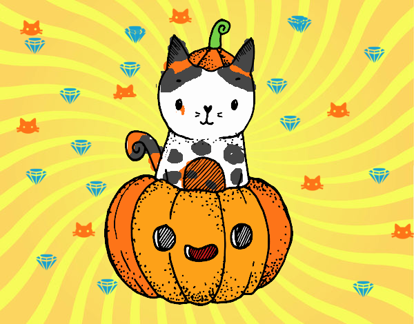 Un gatito de Halloween