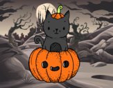 Un gatito de Halloween