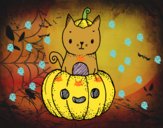 Un gatito de Halloween